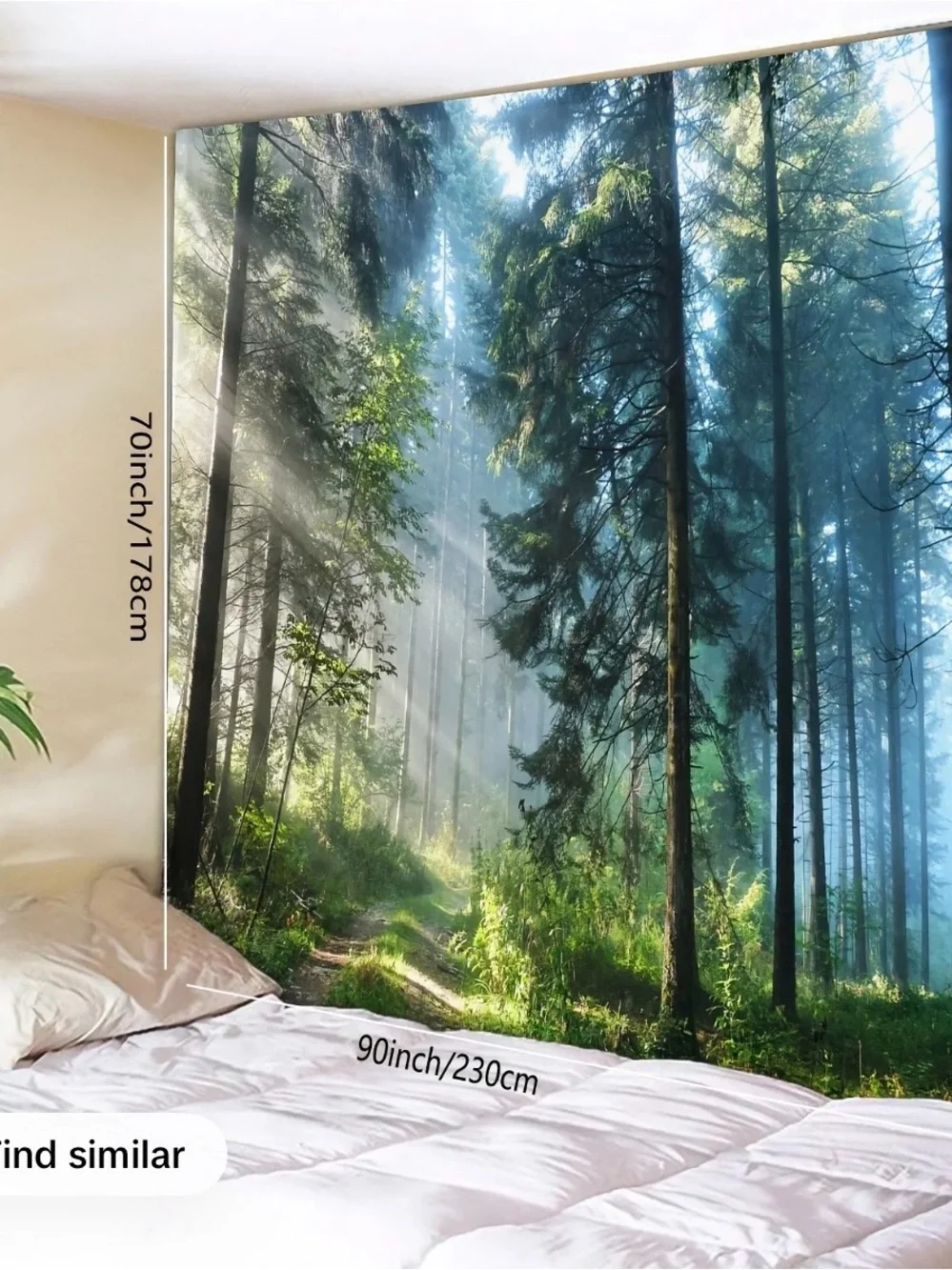 Large Forest Nature Wall Tapestry – 90” x 70” – Brand New